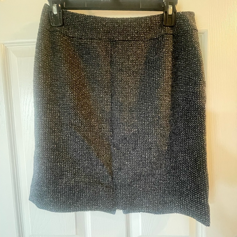 Halogen Women’s Charcoal Gray Tweed Pencil Skirt Size 4 Back Zip